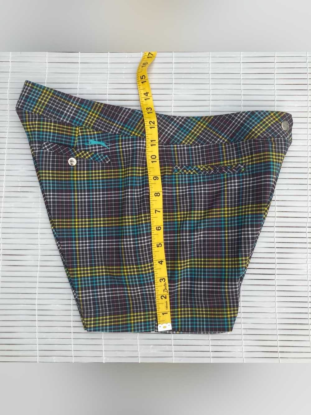 NEW Slazenger Plaid Hydro-Dri Performance Golf Shorts, Sz 6, Nine Iron Gray - Picture 9 of 14